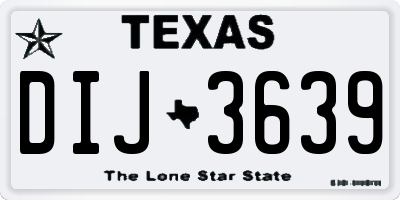 TX license plate DIJ3639