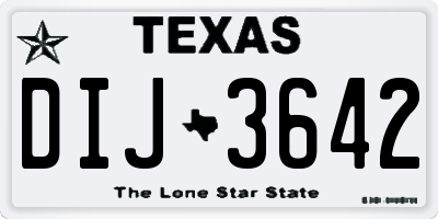 TX license plate DIJ3642