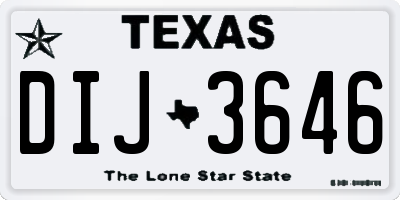 TX license plate DIJ3646