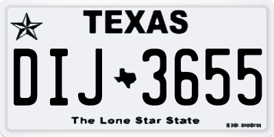 TX license plate DIJ3655