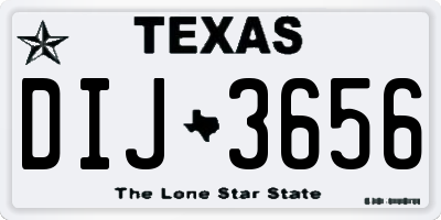 TX license plate DIJ3656