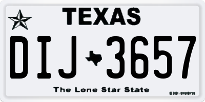 TX license plate DIJ3657