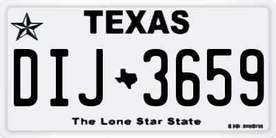 TX license plate DIJ3659