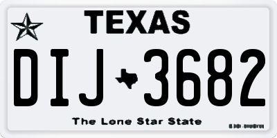 TX license plate DIJ3682