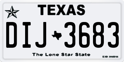 TX license plate DIJ3683