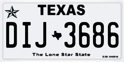 TX license plate DIJ3686