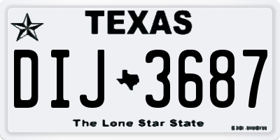TX license plate DIJ3687