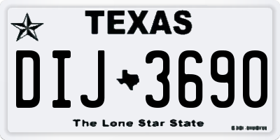 TX license plate DIJ3690