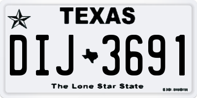 TX license plate DIJ3691