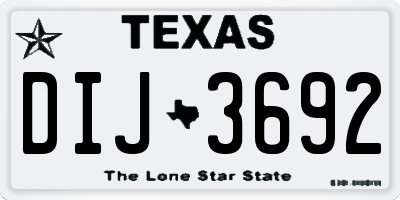 TX license plate DIJ3692