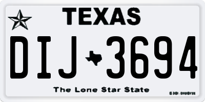 TX license plate DIJ3694