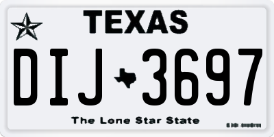 TX license plate DIJ3697