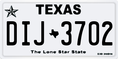 TX license plate DIJ3702