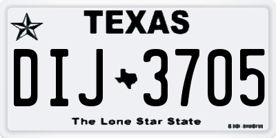 TX license plate DIJ3705