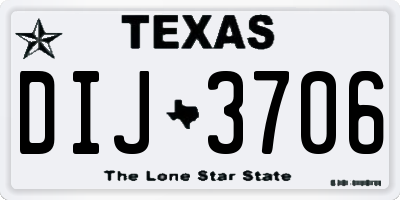 TX license plate DIJ3706