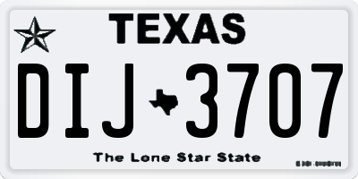 TX license plate DIJ3707