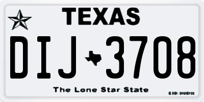 TX license plate DIJ3708