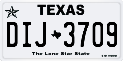 TX license plate DIJ3709