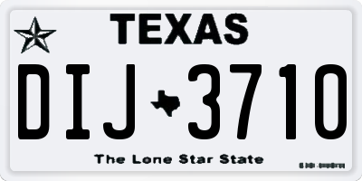 TX license plate DIJ3710