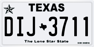 TX license plate DIJ3711