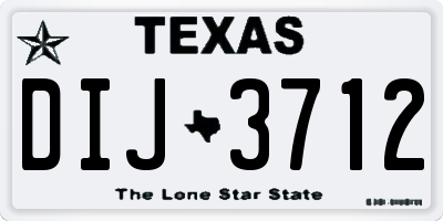 TX license plate DIJ3712