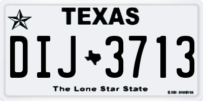 TX license plate DIJ3713