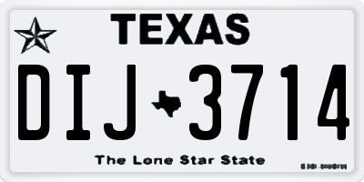TX license plate DIJ3714