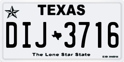 TX license plate DIJ3716