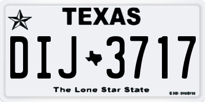 TX license plate DIJ3717