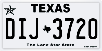 TX license plate DIJ3720