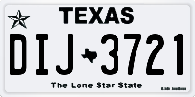 TX license plate DIJ3721