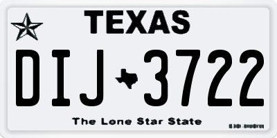 TX license plate DIJ3722