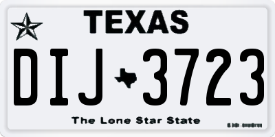 TX license plate DIJ3723