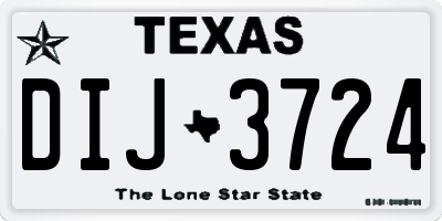 TX license plate DIJ3724