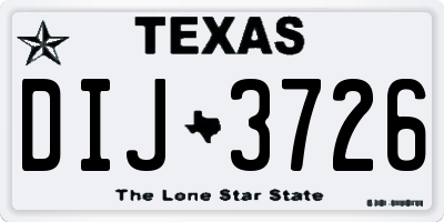 TX license plate DIJ3726
