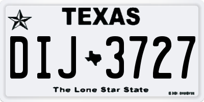 TX license plate DIJ3727