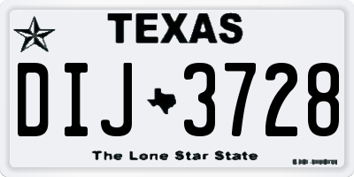 TX license plate DIJ3728