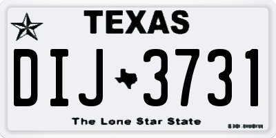 TX license plate DIJ3731