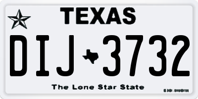 TX license plate DIJ3732