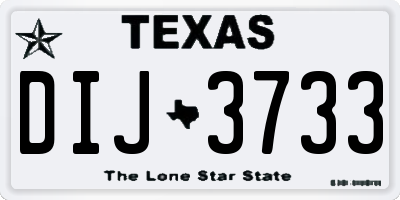 TX license plate DIJ3733