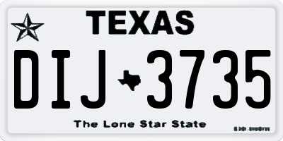 TX license plate DIJ3735