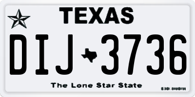 TX license plate DIJ3736