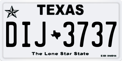 TX license plate DIJ3737