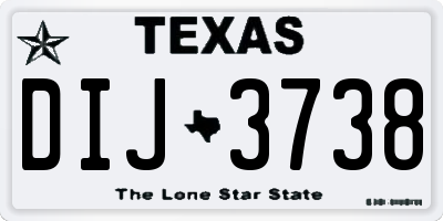 TX license plate DIJ3738