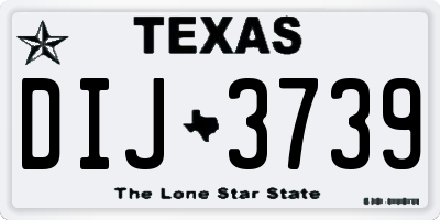 TX license plate DIJ3739