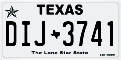 TX license plate DIJ3741