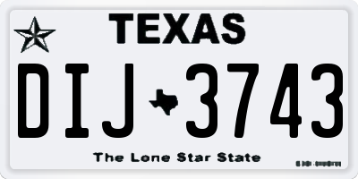 TX license plate DIJ3743