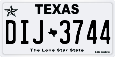 TX license plate DIJ3744