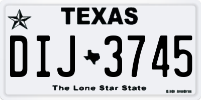TX license plate DIJ3745