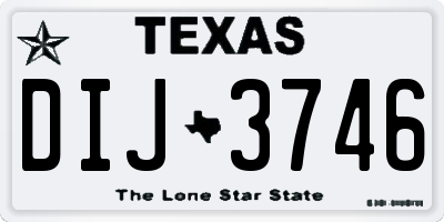 TX license plate DIJ3746
